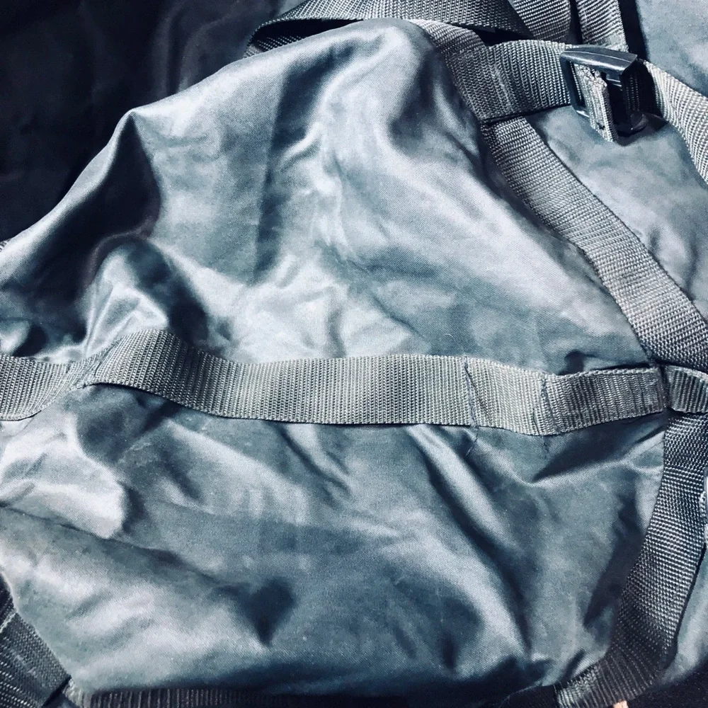 Black Nylon Duffel Backpack-Style Carry Bag